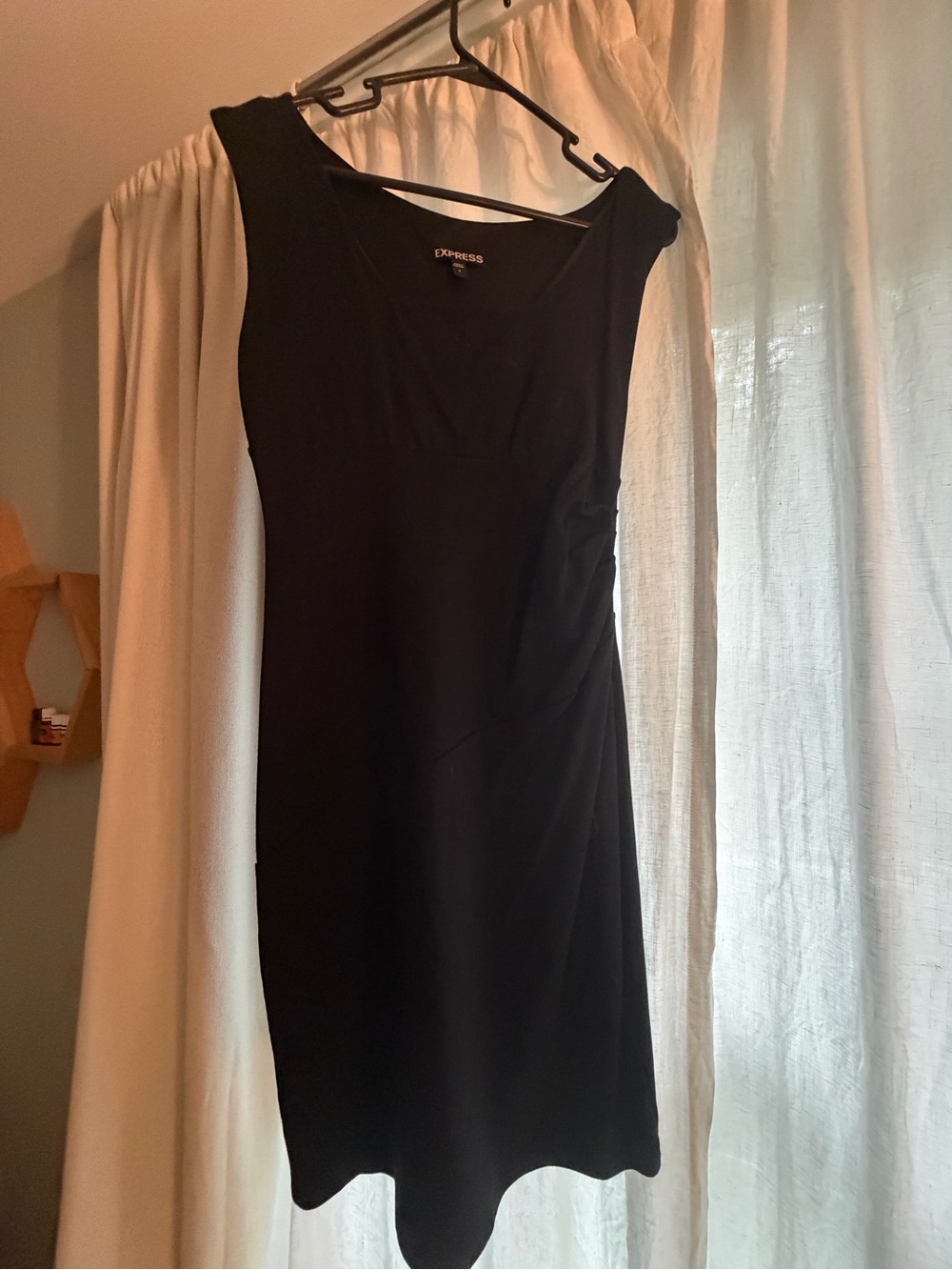 Express Black Sleeveless Sheath Dress with Scoop Neck